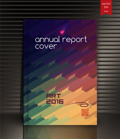 Cover design. Creative cover. The effect of bright light. Cover for the company's environmental, energy, and environmental organizations. Vivid Parallel lines forming picturesque texture. Annual report cover.のイラスト素材