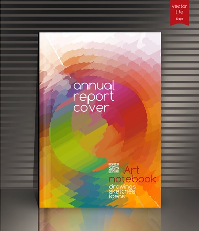 Annual report cover. Creative cover. The effect of bright light. Annual report cover for the company's environmental, energy, and environmental organizations. Vivid Parallel lines forming picturesque texture. Vector cover designのイラスト素材