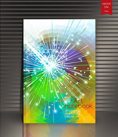 Cover design. The modern concept of cover design in the polygonal style. Photorealistic vector image covers for books, notebooks, annual report. The optimum combination of graphics, text free spaceのイラスト素材