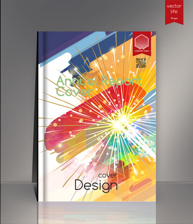 Cover design. The modern concept of cover design in the polygonal style. Photorealistic vector image covers for books, notebooks, annual report. The optimum combination of graphics, text free spaceのイラスト素材