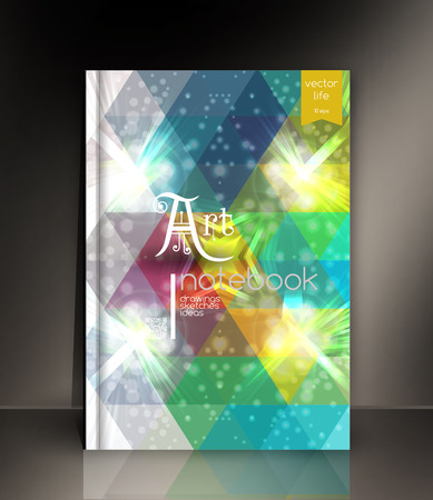 Cover with a polygonal texture and typography. The modern concept of the cover in trendy colors.のイラスト素材