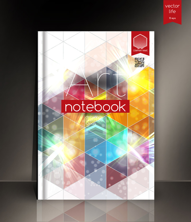 Cover with a polygonal texture and typography. The modern concept of the cover in trendy colors.のイラスト素材