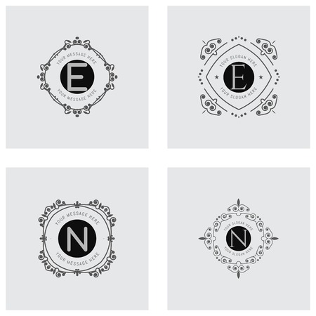 Calligraphic monogram emblem template.のイラスト素材