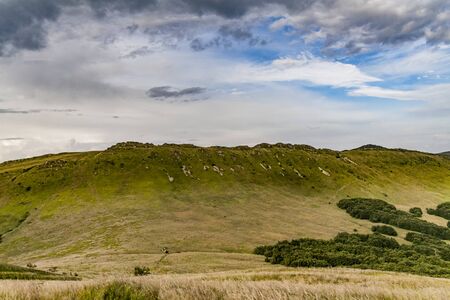 Road from Widelki to Tarnica through Bukowe Berdo in the Bieszczady Mountains in Polandの写真素材