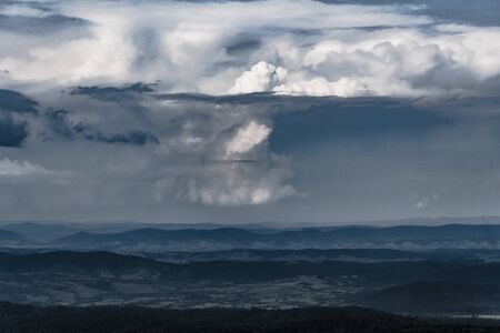 Road from Widelki to Tarnica through Bukowe Berdo in the Bieszczady Mountains in Polandの写真素材