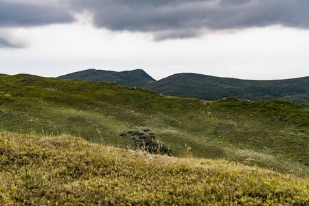 Road from Widelki to Tarnica through Bukowe Berdo in the Bieszczady Mountains in Polandの写真素材
