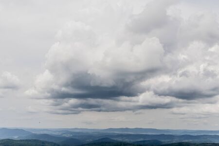 Road from Widelki to Tarnica through Bukowe Berdo in the Bieszczady Mountains in Polandの写真素材