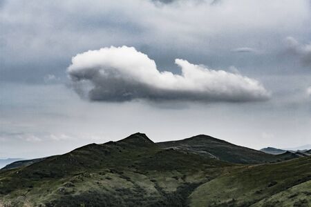 Road from Widelki to Tarnica through Bukowe Berdo in the Bieszczady Mountains in Polandの写真素材