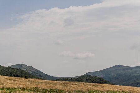 Road from Widelki to Tarnica through Bukowe Berdo in the Bieszczady Mountains in Polandの写真素材