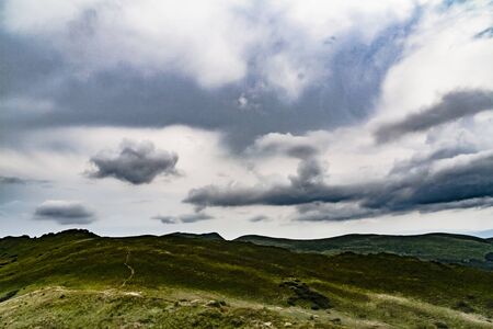 Road from Widelki to Tarnica through Bukowe Berdo in the Bieszczady Mountains in Polandの写真素材