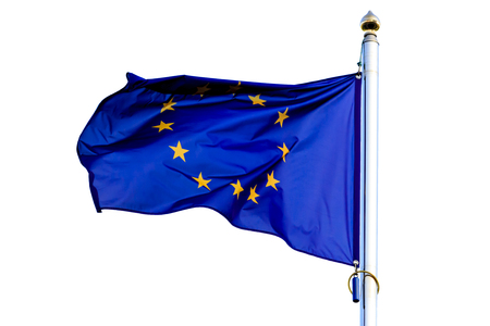 Flag of the European Union on a white background. isolatingの写真素材