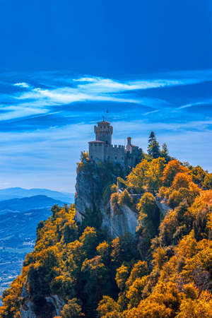 Scenic view of the Tower of Chest (Seconda Torre or De La Fratta), San Marinoのeditorial素材