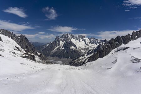 The beautiful majestic scenery of the Mont Blanc massif in June. Alps.の写真素材