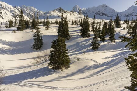 Gasienicowa valley in winter. Tatra Mountains. Poland.の写真素材
