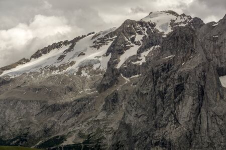 Marmolada massif rock walls. Dolomites. Italy.の写真素材