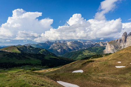 Peaks of Dolomites in the afternoon light.