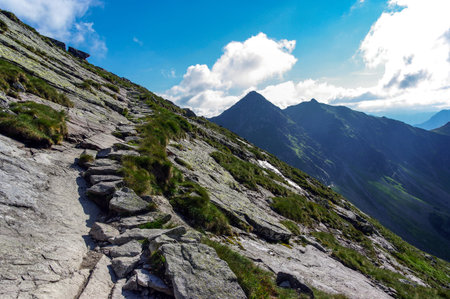 The trail in the High Tatras. Koscielec.