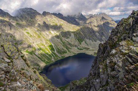 Beautiful landscape of mountain lake. High Tatras. Slovakia.の写真素材