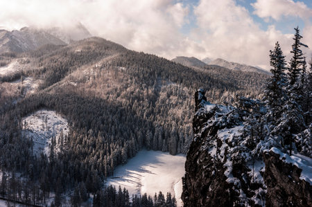 Panorama mountain winter landscape