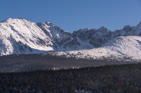 Beautiful winter scenery of High Tatra mountainsの写真素材