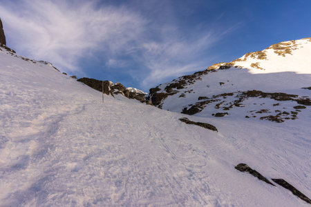 Winter trail to Teryho chata. High Tatras. Slovakia.