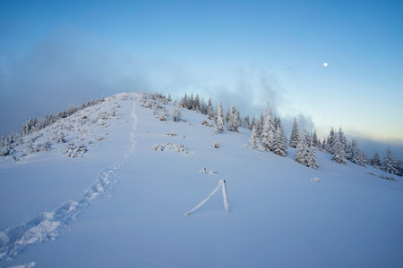 Tatra Mountains in a winter landscape. View from Karczmisko.