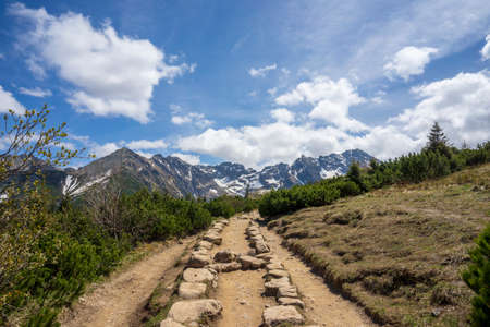 Tourist trail towards Gasienicowa Valley. Tatra Mountains.の写真素材