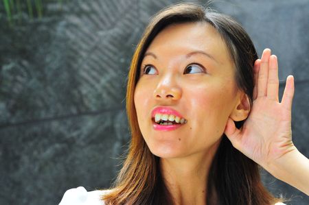 Asian Girl with Hand gestures - 6の写真素材