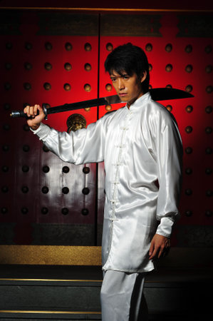 Young Asian Man Training Martial Artsの写真素材