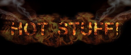 Flaming Text - Hot Stuffの写真素材