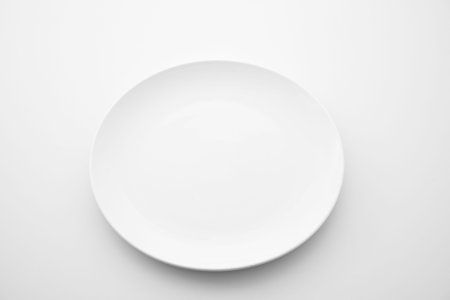 Image of a round and square empty plateの写真素材