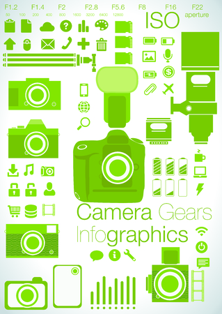 Camera focused infographicsのイラスト素材