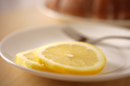 Close up of lemon slices の写真素材