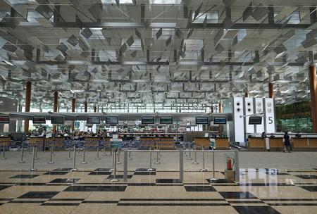 Details of Singapore Changi Airport. Suitable for editorial tourism usageのeditorial素材