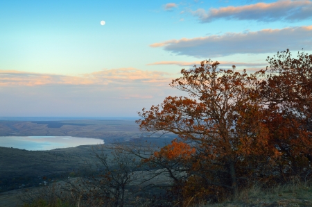 The break  in Caucasus of autumnの写真素材