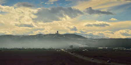 The mountains valley in Caucasus of afternoon
