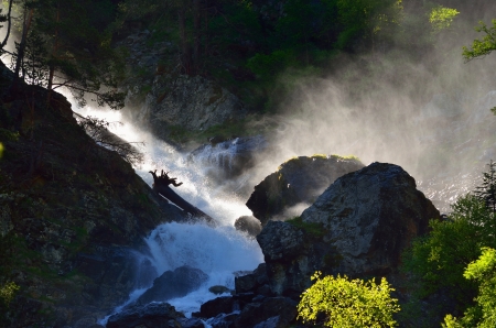 This is river Kti-teberda in Caucasus mountainsの写真素材