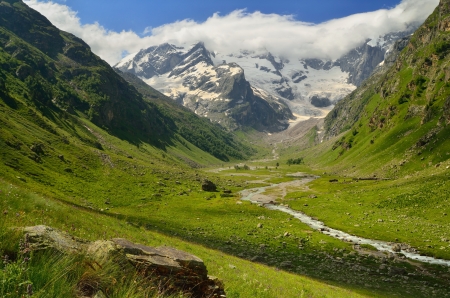 This is green valley in Caucasus mountainsの写真素材