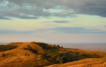 This is colorful morning in Caucasus landscape insummerの写真素材