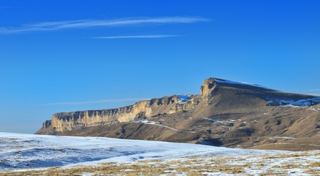 This is Rocry ridge in Caucasus mountains in winterの写真素材