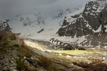 This is somber landscape in Caucasus mountains in summerの写真素材