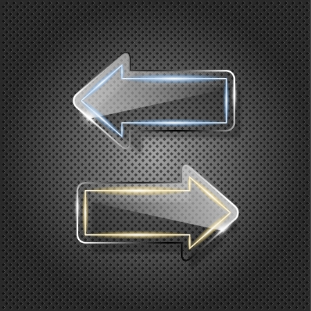 Futuristic glass arrows on metal backgroundのイラスト素材