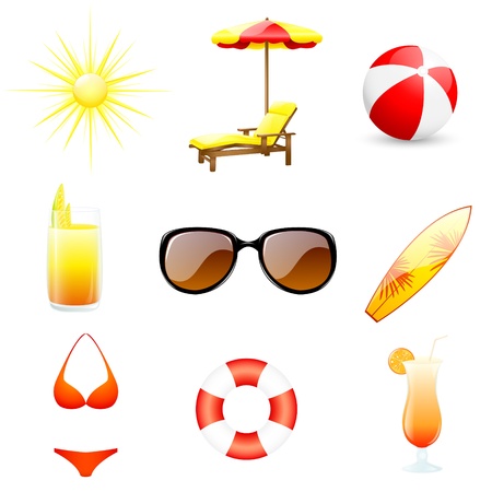 Summer icons setのイラスト素材