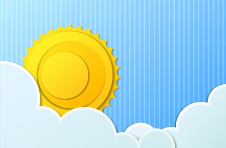  background with sun and cloudsのイラスト素材