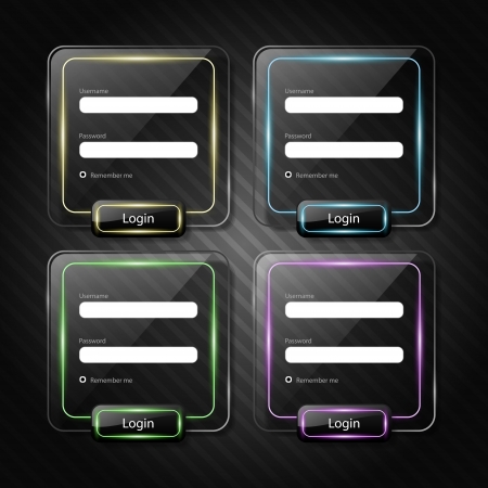 set of web login forms のイラスト素材