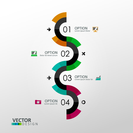 Vector infographic template in minimal styleのイラスト素材
