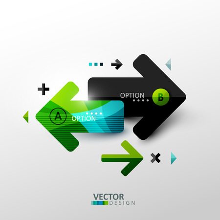 Abstract composition with arrows and other geometric shapes. Template design for infographic.のイラスト素材