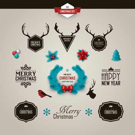 Set of christmas design elementsのイラスト素材