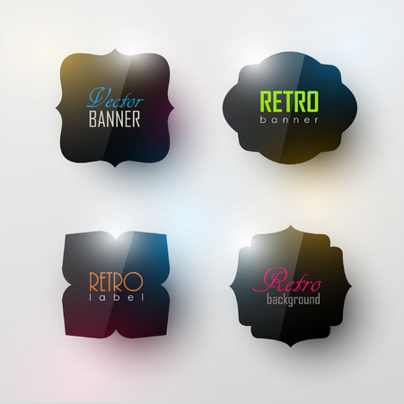 Set of vector labels in vintage styleのイラスト素材