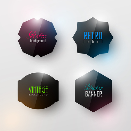 Set of vector labels in vintage styleのイラスト素材